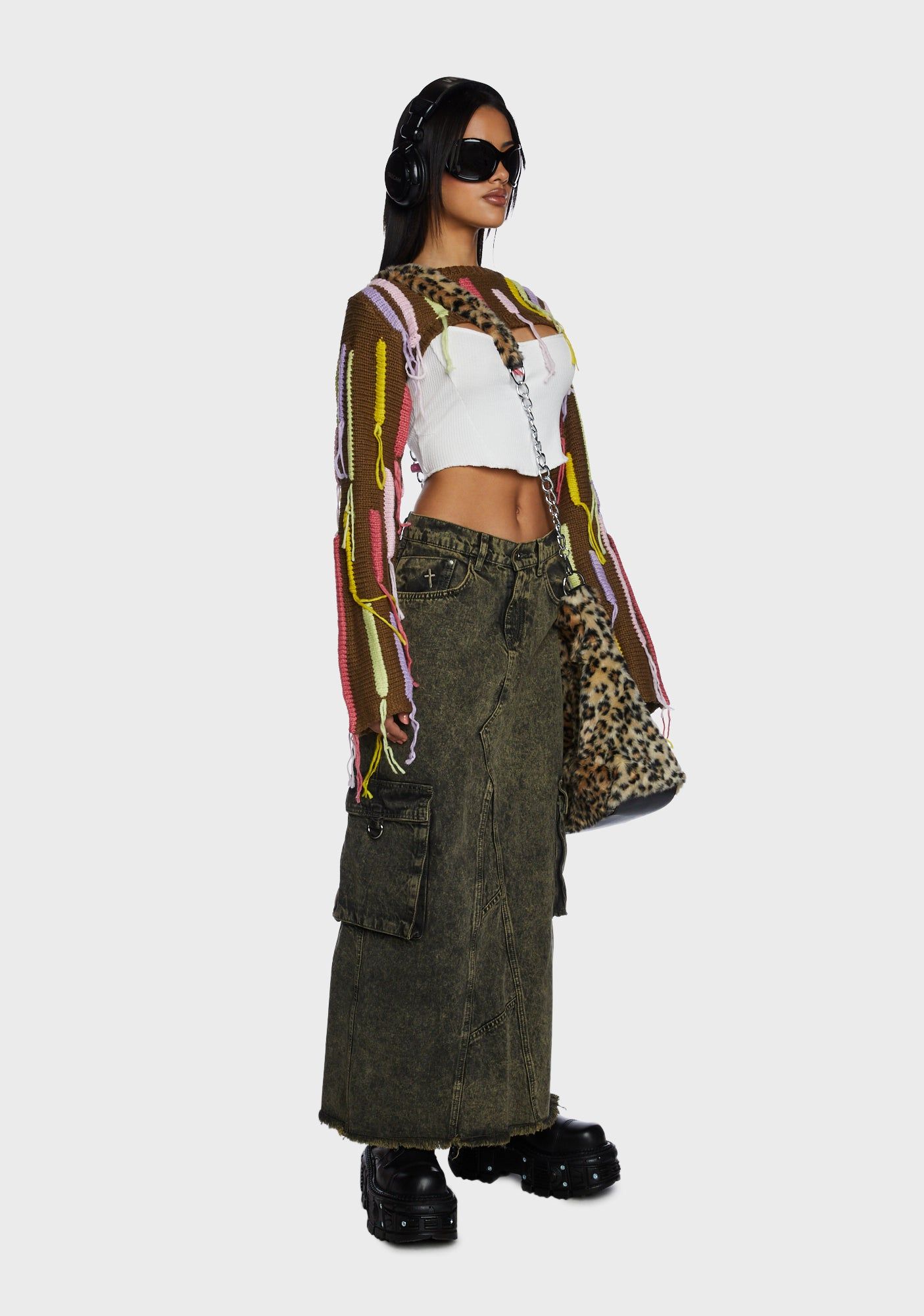 Enyo Denim Maxi Skirt sold by Dolls Kill product image thumbnail 5