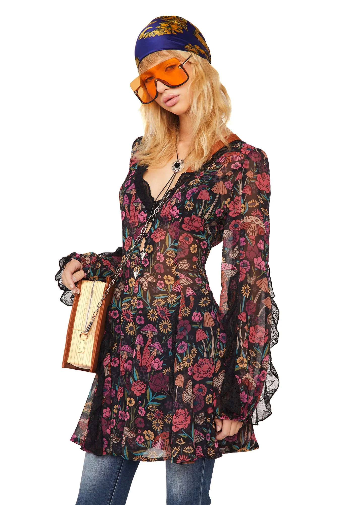 Daydreamer Floral Mini Dress sold by Dolls Kill product image thumbnail 3