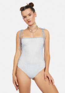 Be My Friend Gingham Bodysuit sold by Dolls Kill
