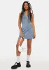 Denim Swirl Halter Mini Dress sold by Dolls Kill