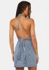 Denim Swirl Halter Mini Dress sold by Dolls Kill