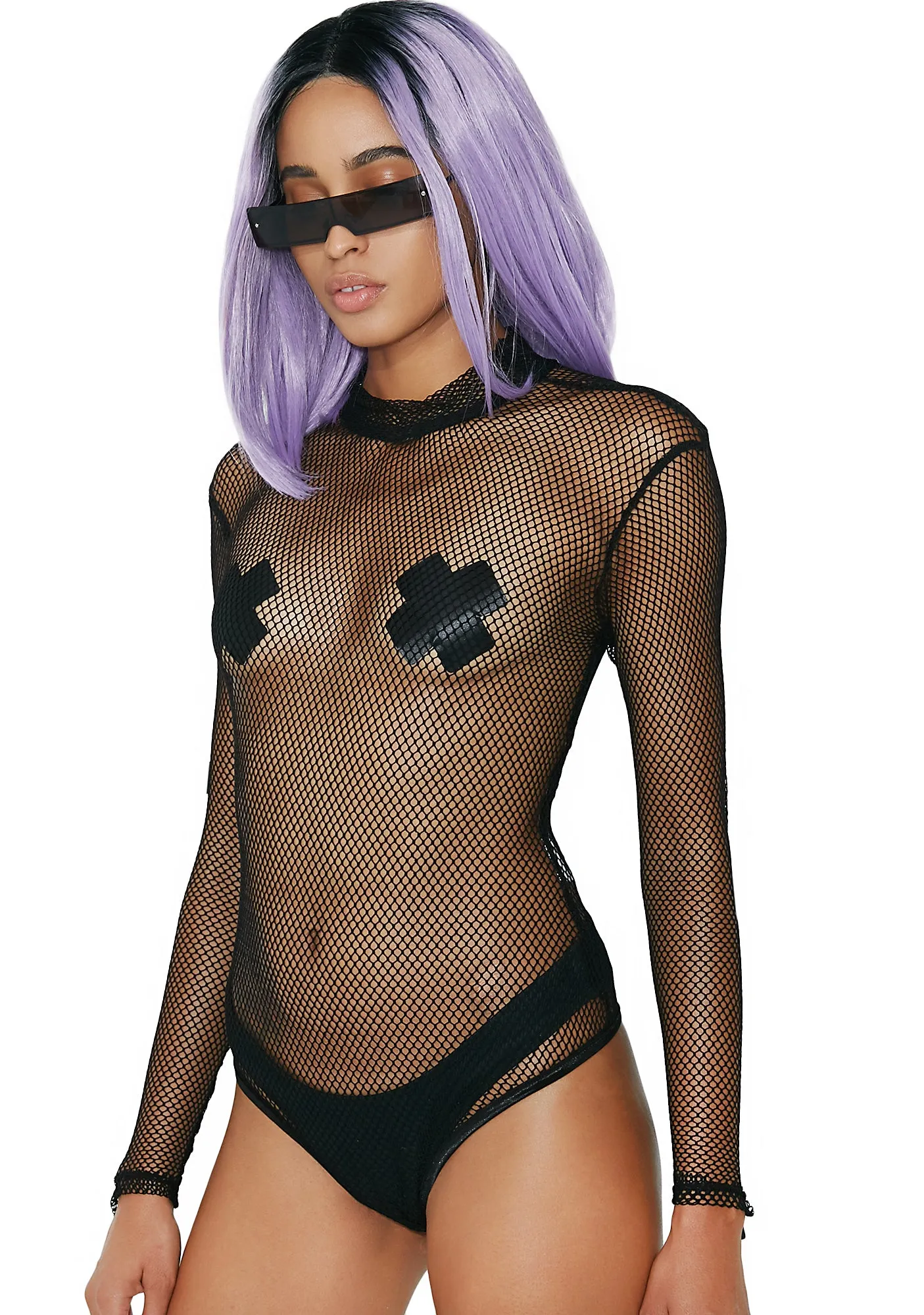 Caught It Fishnet Bodysuit sold by Dolls Kill product image thumbnail 3