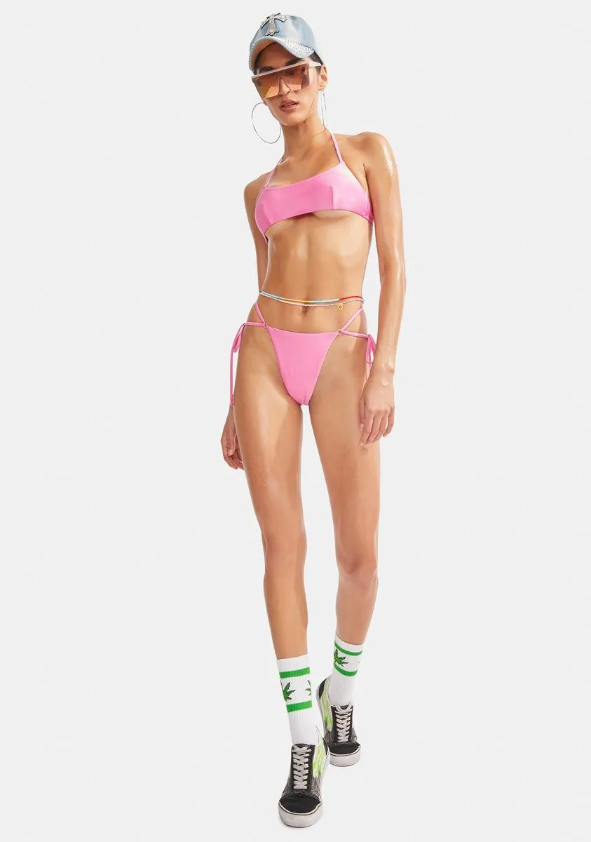 Pink So Fly Thong Bikini Bottoms sold by Dolls Kill product image thumbnail 3