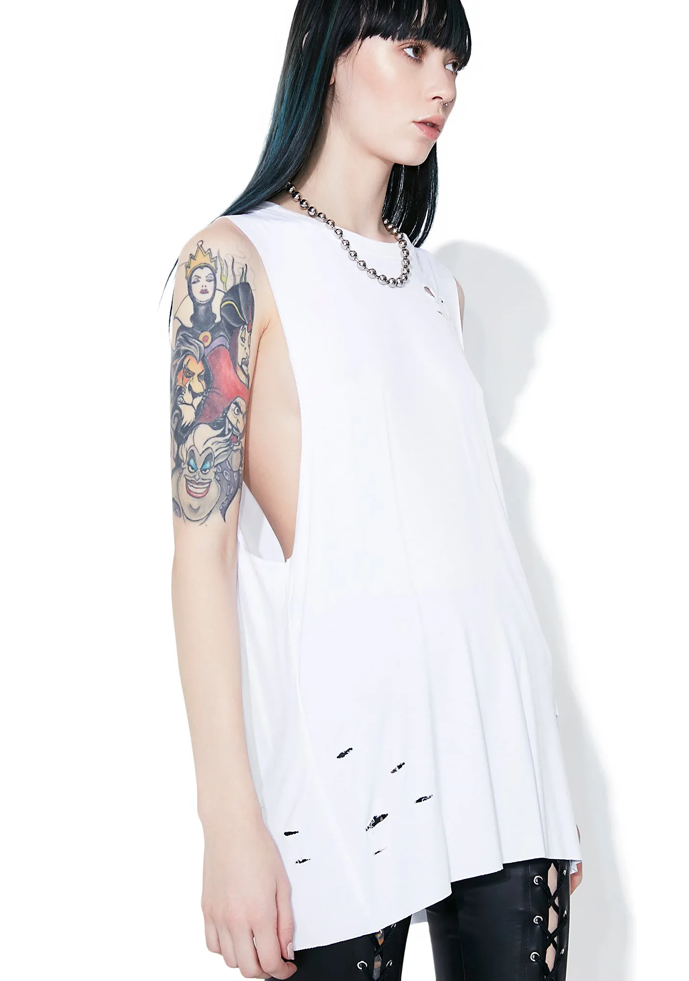 Flex On ‘Em Distressed Tank sold by Dolls Kill product image thumbnail 3