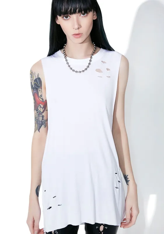 Flex On ‘Em Distressed Tank sold by Dolls Kill