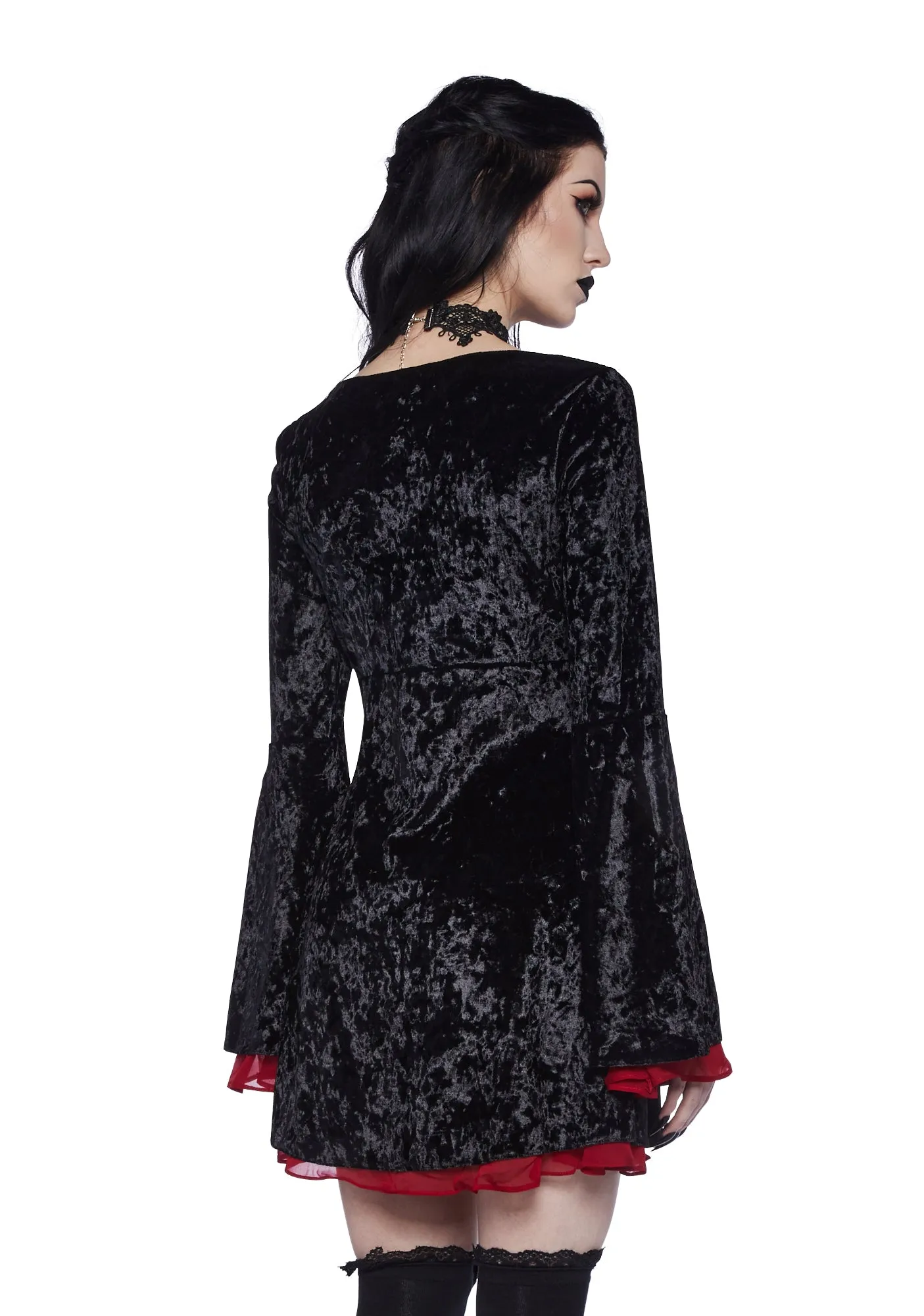 Gothic Beauty Velvet Mini Dress sold by Dolls Kill product image thumbnail 4