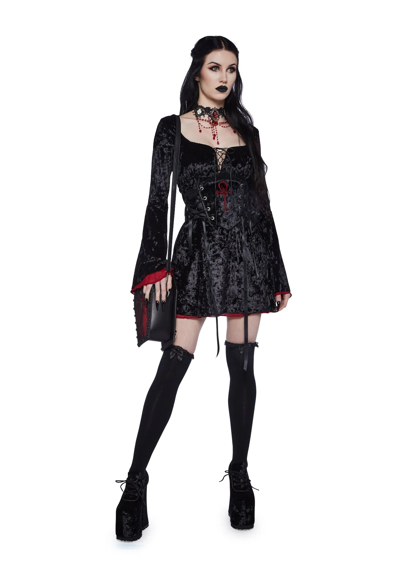 Gothic Beauty Velvet Mini Dress sold by Dolls Kill product image thumbnail 2