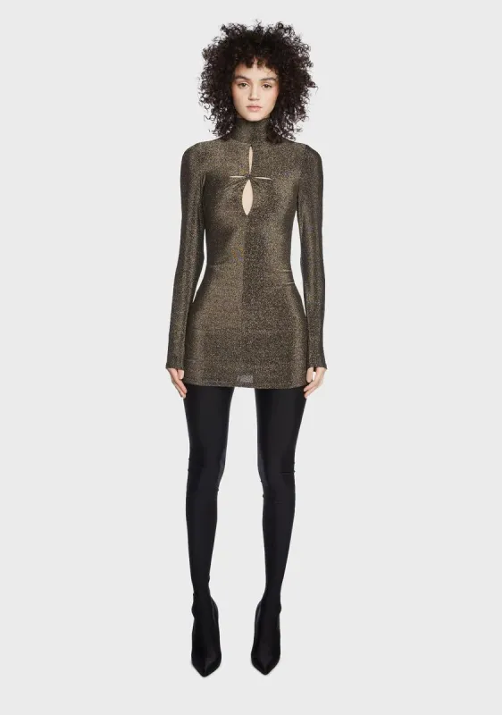Lurex Slash Cutout Dress sold by Dolls Kill