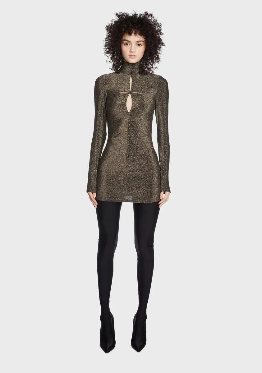 Lurex Slash Cutout Dress sold by Dolls Kill