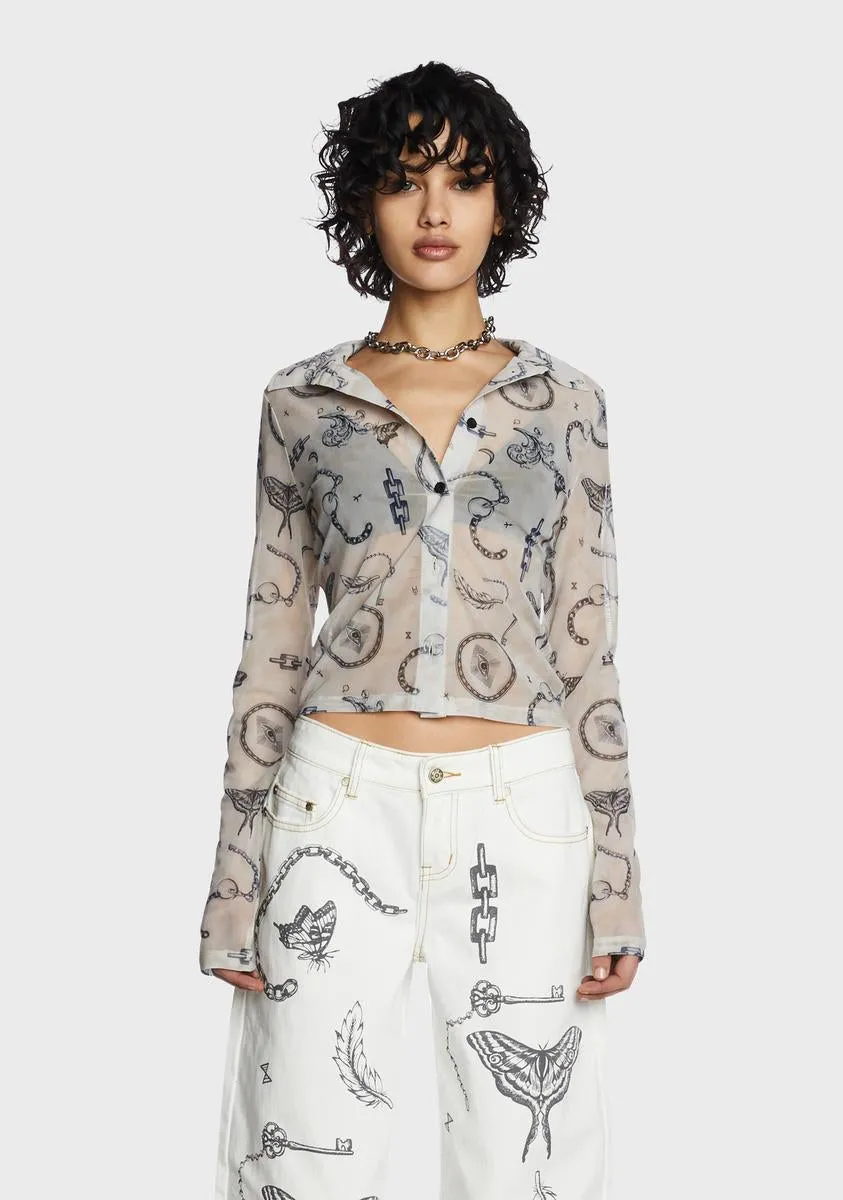 Spell Sheer Shirt sold by Dolls Kill