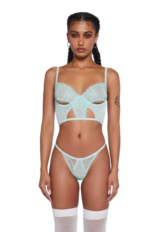Midnight Entanglements Lingerie Set - Sage sold by Dolls Kill