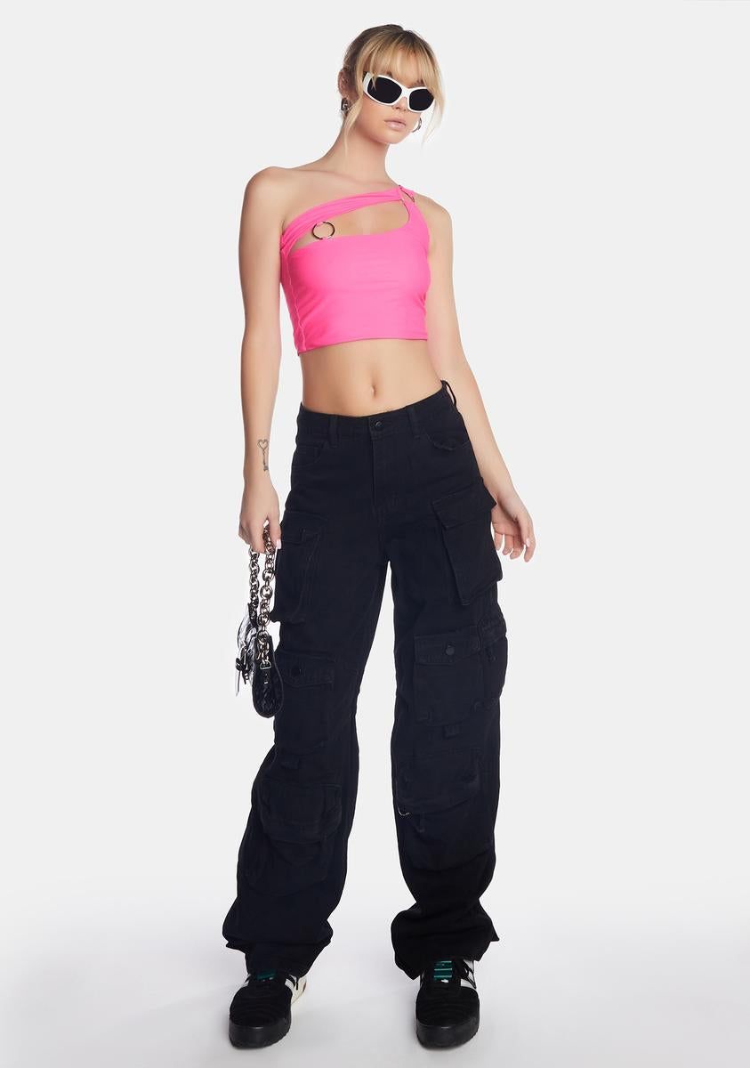 Pink Valuka One-Shoulder Top sold by Dolls Kill product image thumbnail 3