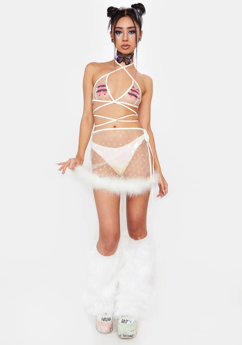 Fluffy Feelings Sheer Skirt Set sold by Dolls Kill product image thumbnail 3