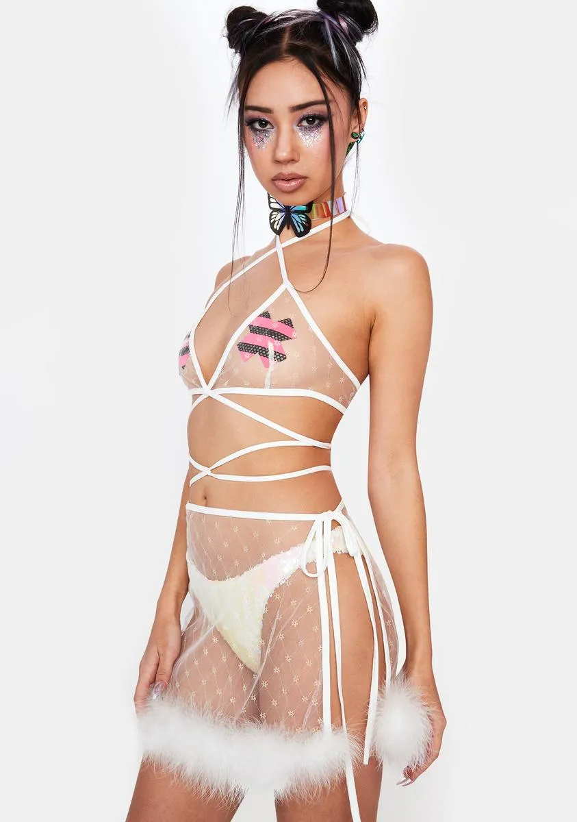 Fluffy Feelings Sheer Skirt Set sold by Dolls Kill product image thumbnail 2