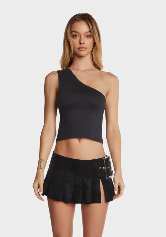 Bay One Shoulder Top - Black sold by Dolls Kill