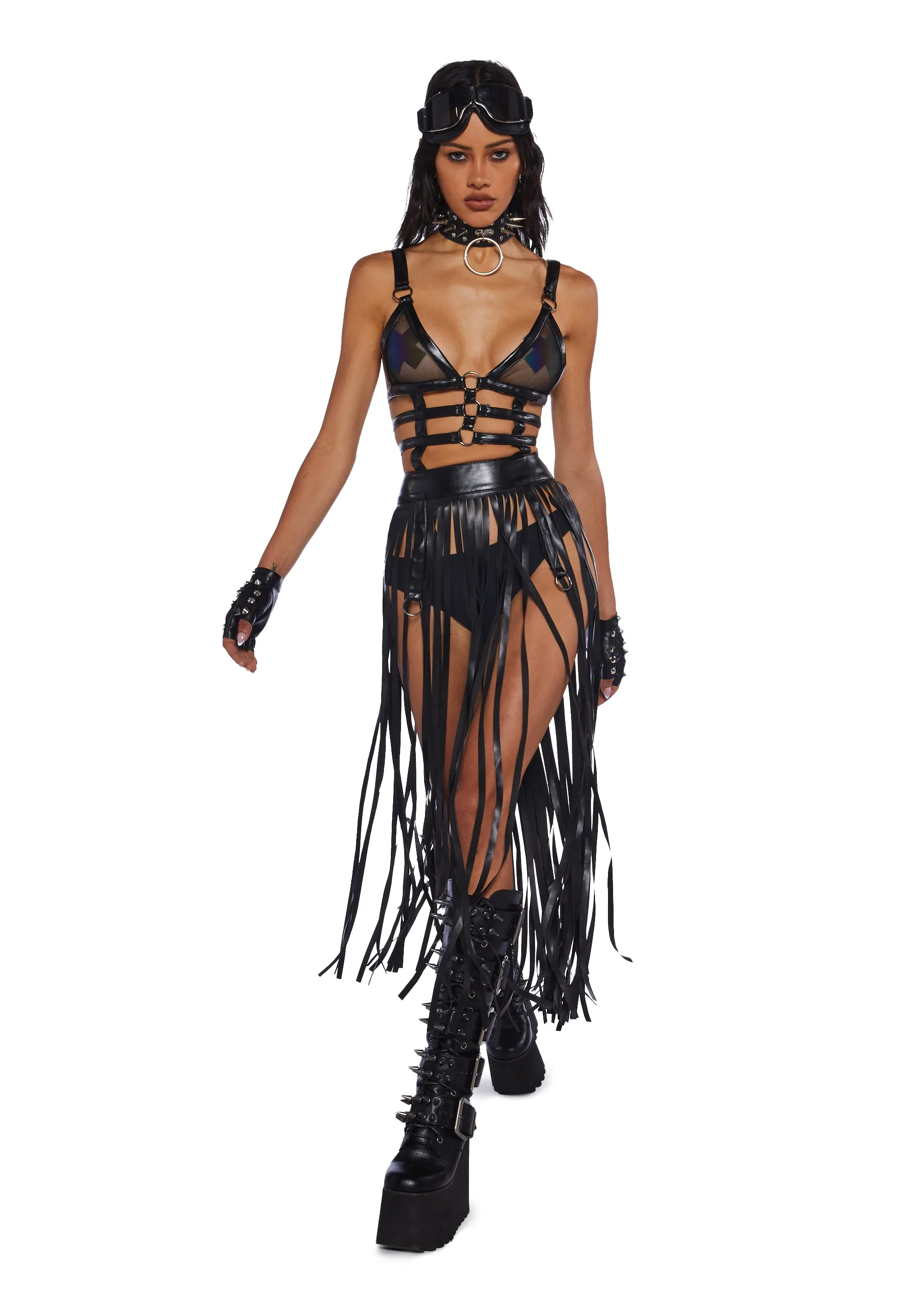 Night Shadows Harness Dress - Black sold by Dolls Kill product image thumbnail 5