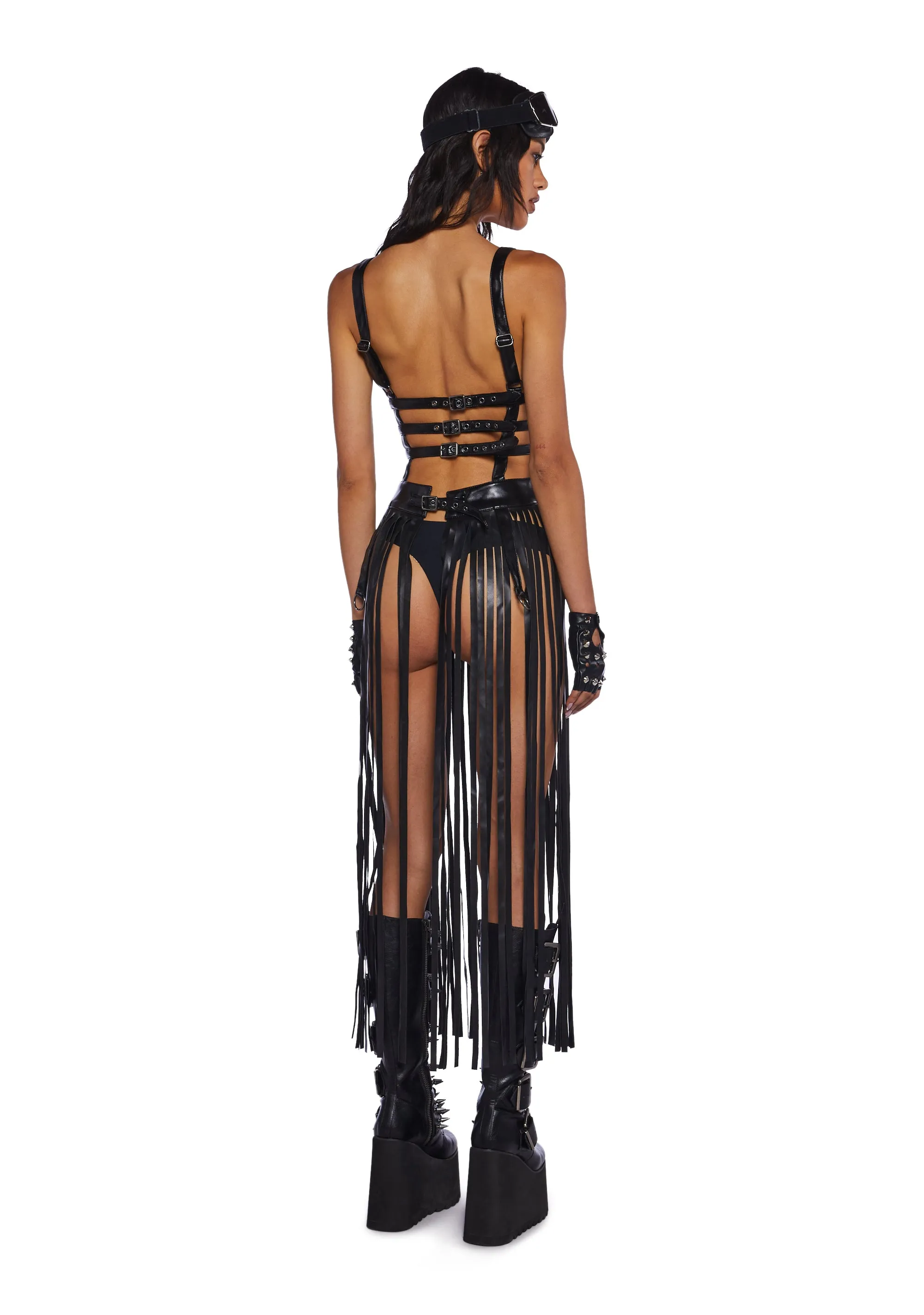 Night Shadows Harness Dress - Black sold by Dolls Kill product image thumbnail 4