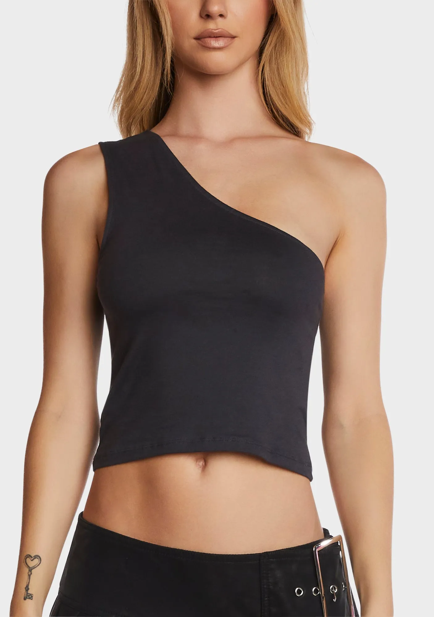Bay One Shoulder Top - Black sold by Dolls Kill product image thumbnail 2
