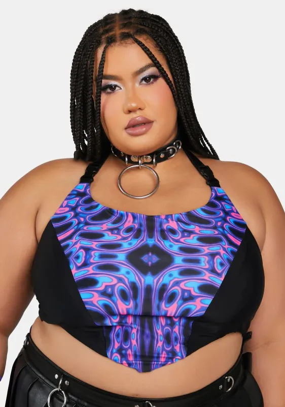 Plus Psychedelic Mind Halter Top sold by Dolls Kill
