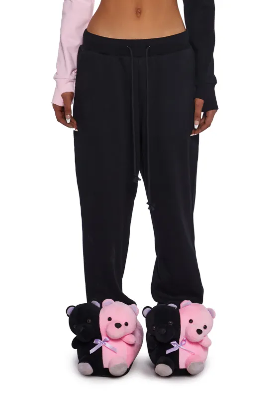 Flirty Kiss Jogger Sweatpants - Black sold by Dolls Kill