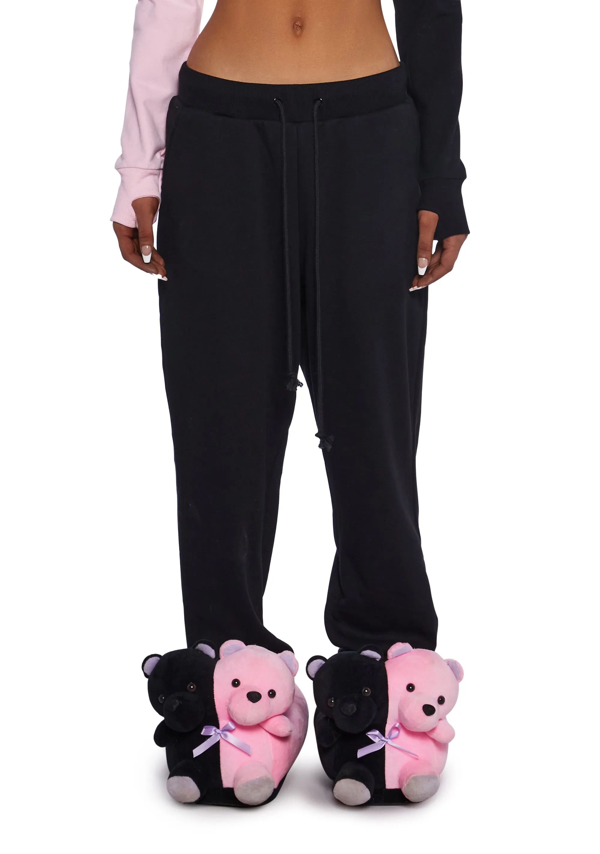 Flirty Kiss Jogger Sweatpants - Black sold by Dolls Kill