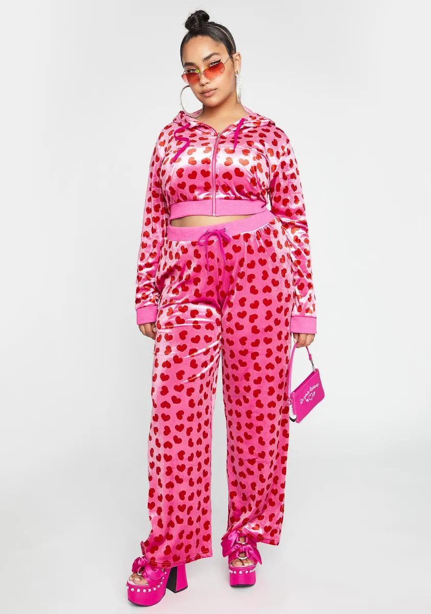 Plus Loyal Maneater Velour Track Jacket-Pink sold by Dolls Kill product image thumbnail 3