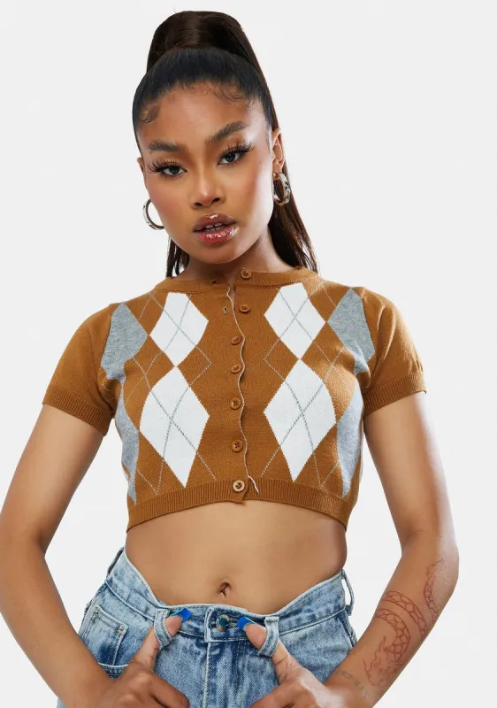 She's The Truth Argyle Crop Top sold by Dolls Kill