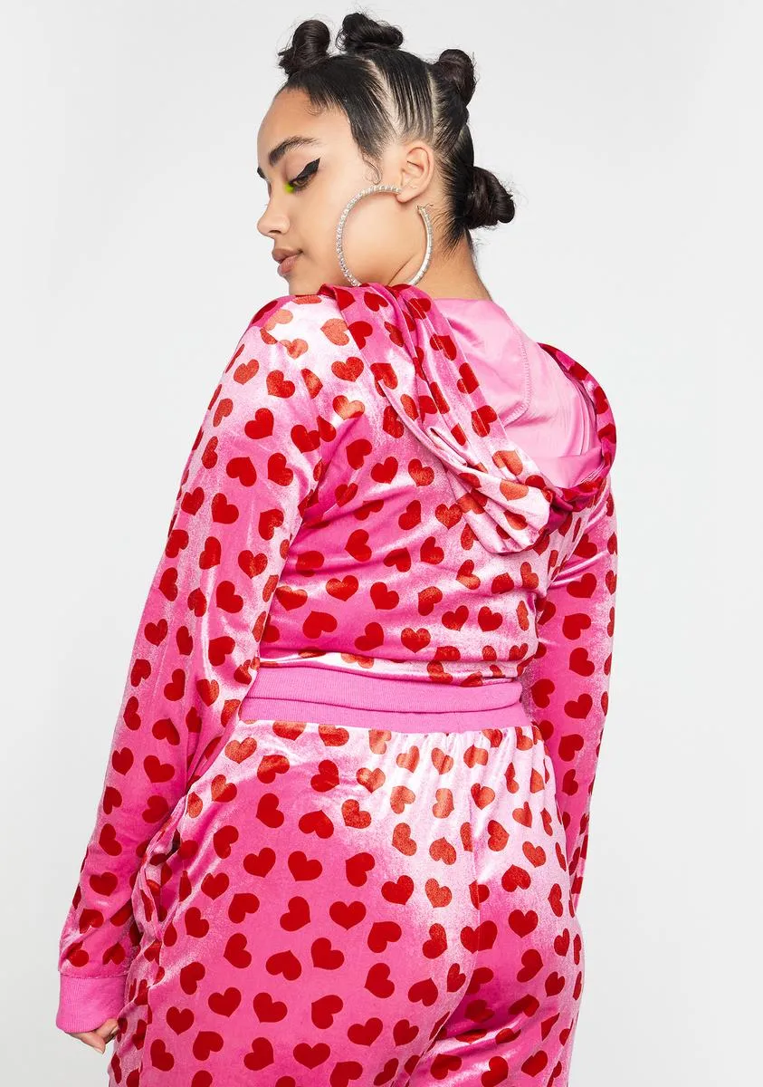 Plus Loyal Maneater Velour Track Jacket-Pink sold by Dolls Kill product image thumbnail 4