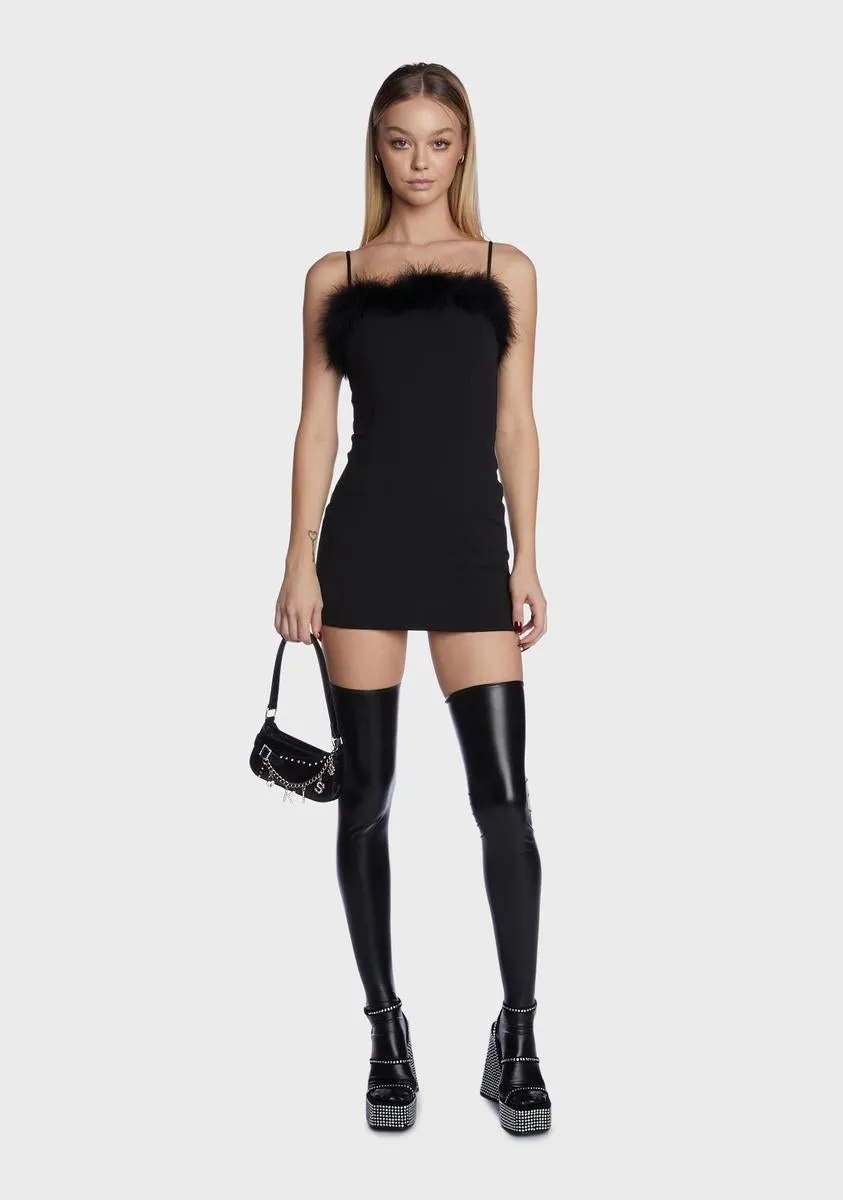 Don't Wait Around Marabou Trim Dress sold by Dolls Kill product image thumbnail 4