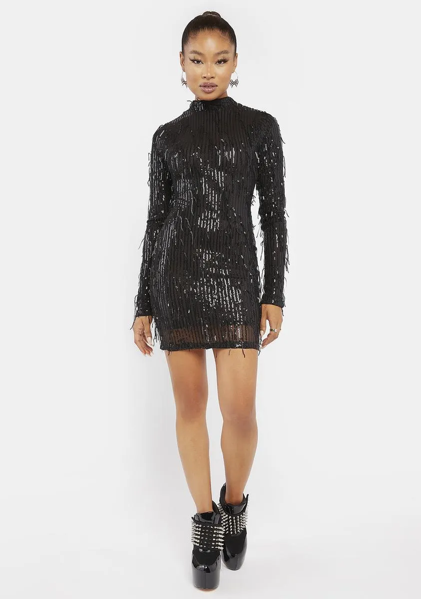 Late Girls Night Out Sequin Fringe Dress sold by Dolls Kill product image thumbnail 3