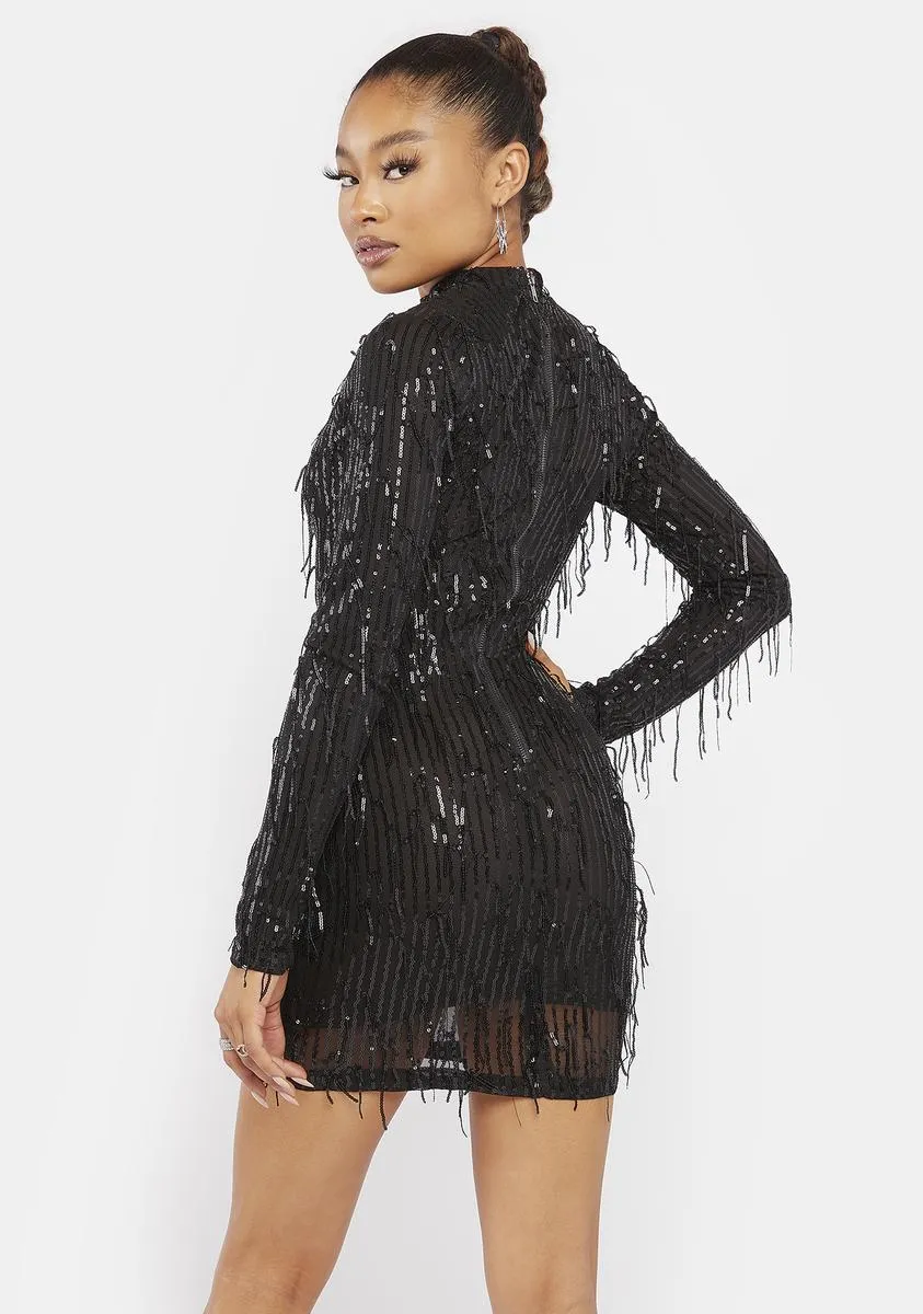 Late Girls Night Out Sequin Fringe Dress sold by Dolls Kill product image thumbnail 4