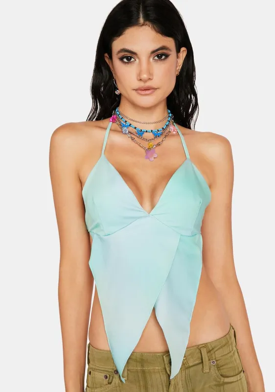 Blue Halter Top sold by Dolls Kill