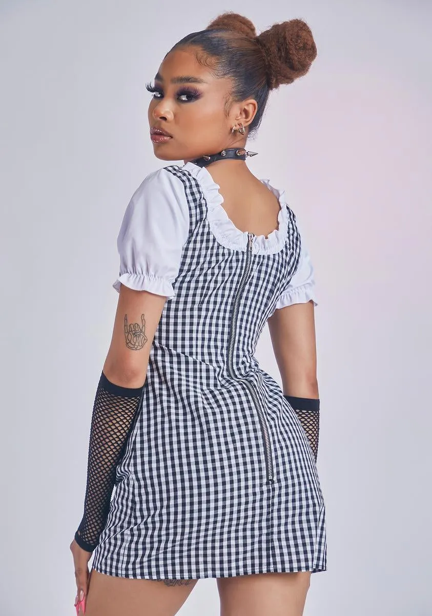Noir Cherished In Paris Underbust Gingham Dress sold by Dolls Kill product image thumbnail 4