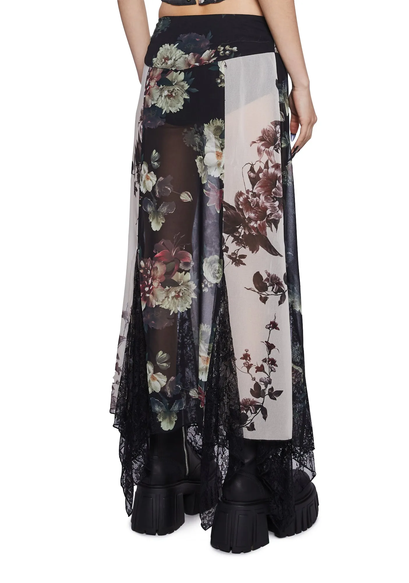 Voice In A Bottle Maxi Skirt - Floral sold by Dolls Kill product image thumbnail 4