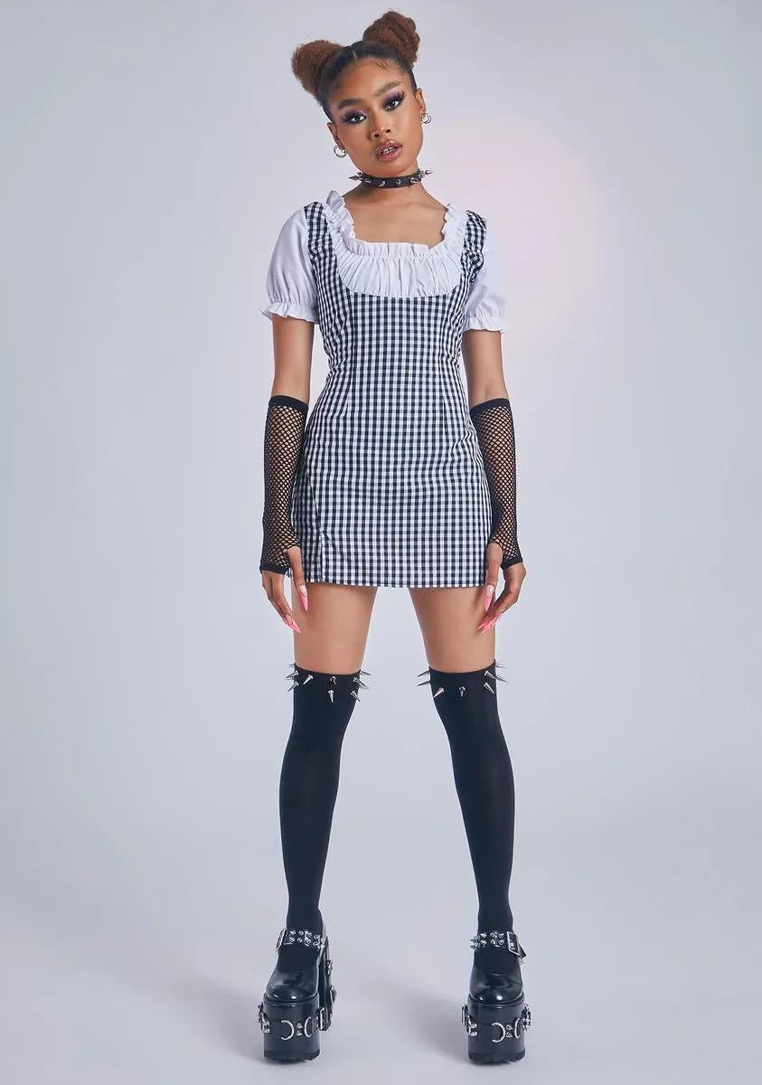 Noir Cherished In Paris Underbust Gingham Dress sold by Dolls Kill product image thumbnail 3