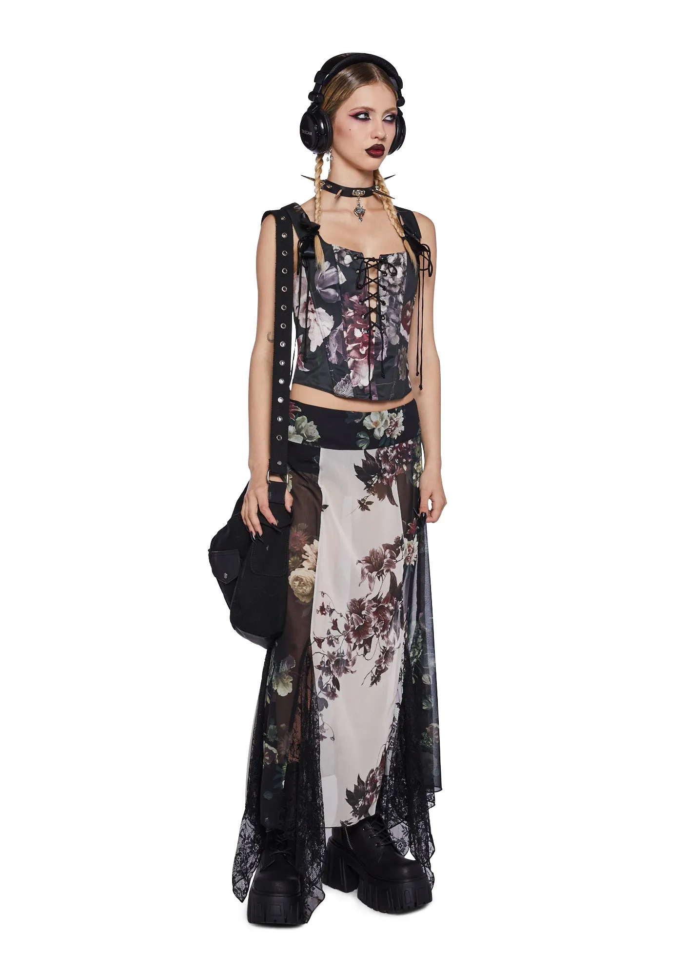 Voice In A Bottle Maxi Skirt - Floral sold by Dolls Kill product image thumbnail 2