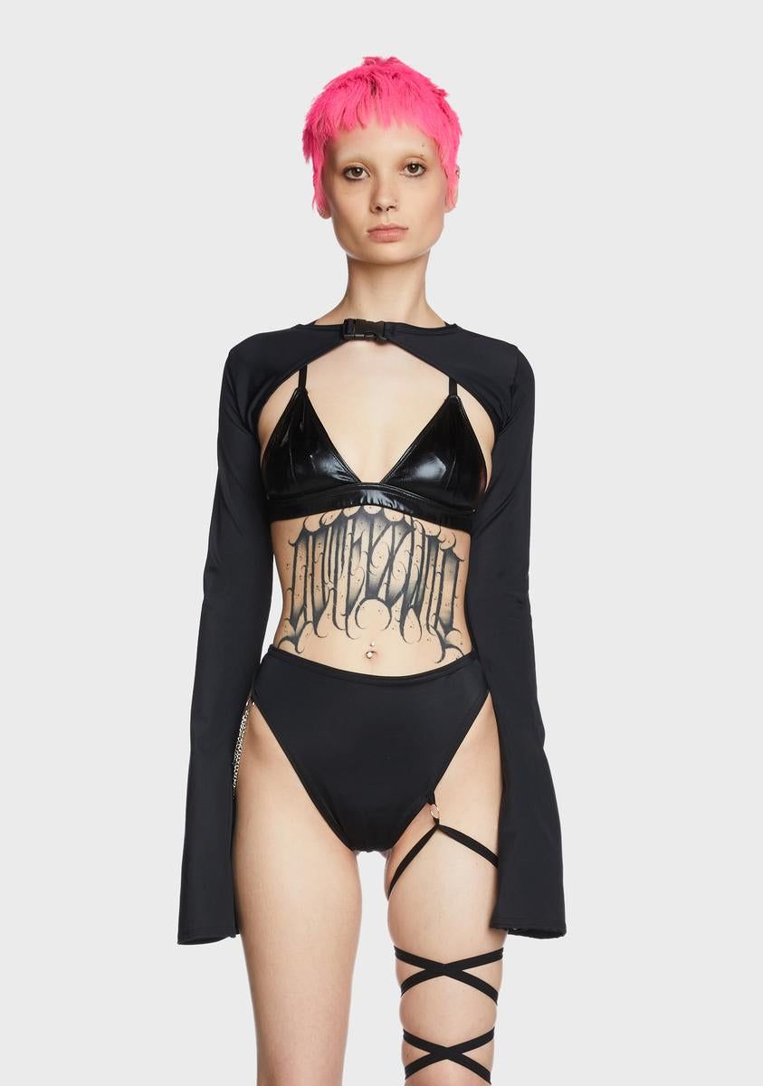 Bell Sleeve Buckle Shrug sold by Dolls Kill