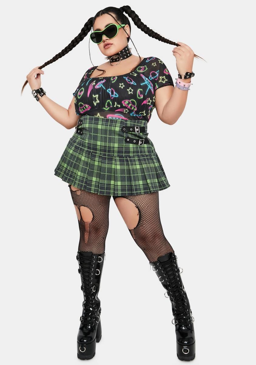 Plus Ruled By Venus Mesh Crop Top sold by Dolls Kill product image thumbnail 3