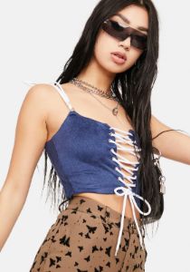 Denim Cami Top sold by Dolls Kill