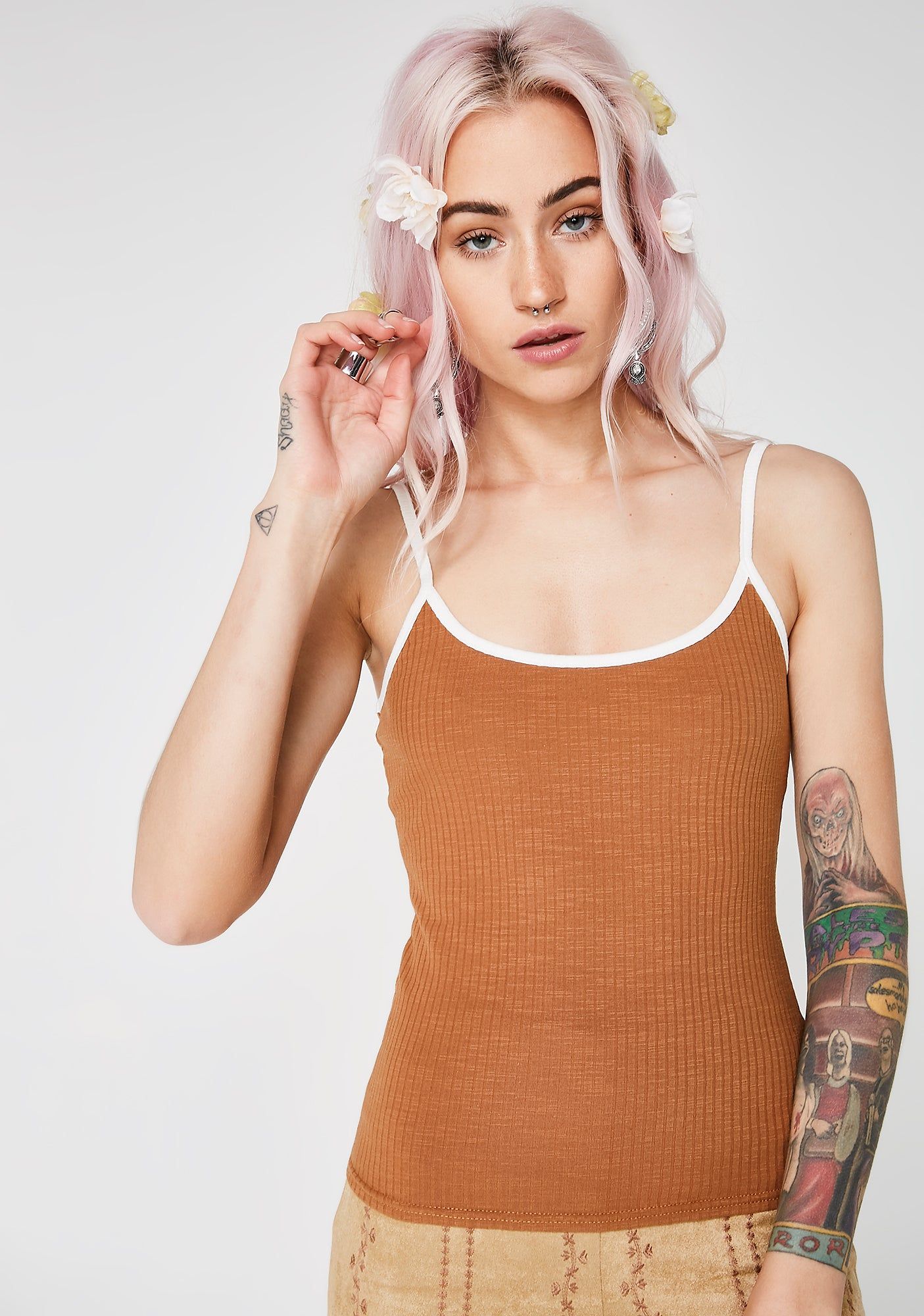 You Swerving Ribbed Tank Top sold by Dolls Kill