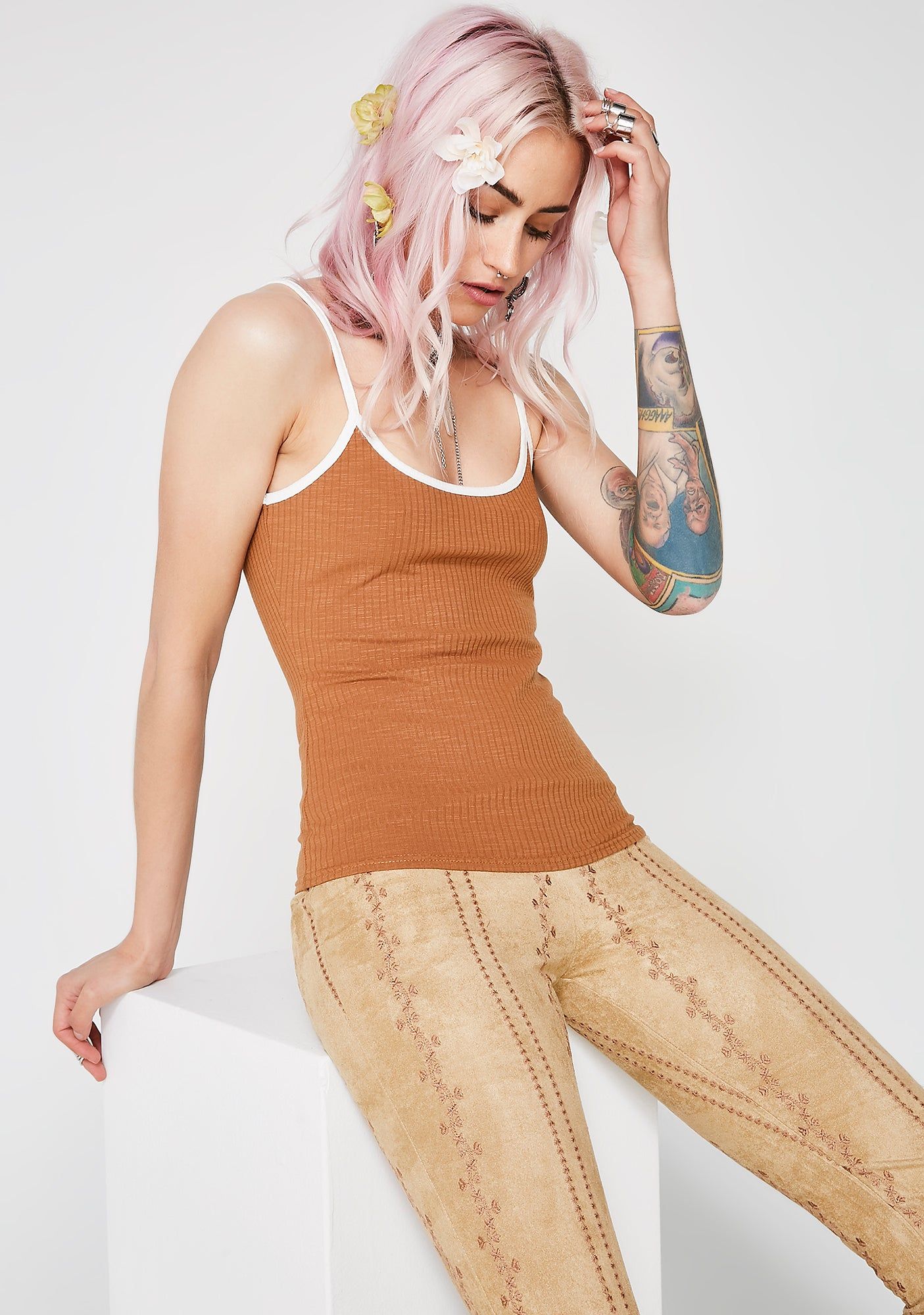 You Swerving Ribbed Tank Top sold by Dolls Kill product image thumbnail 2