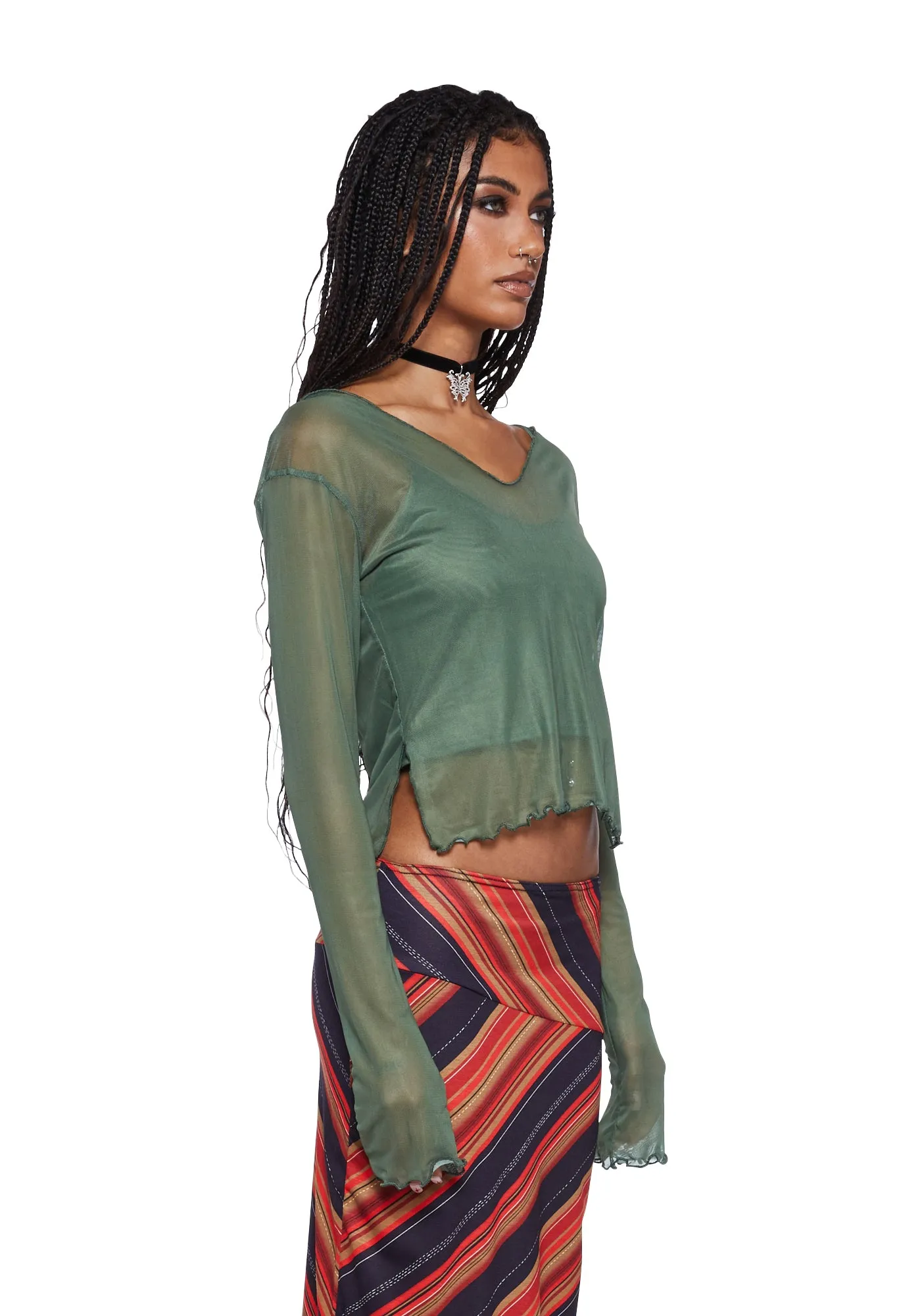 Long Sleeve Mesh Top sold by Dolls Kill product image thumbnail 3
