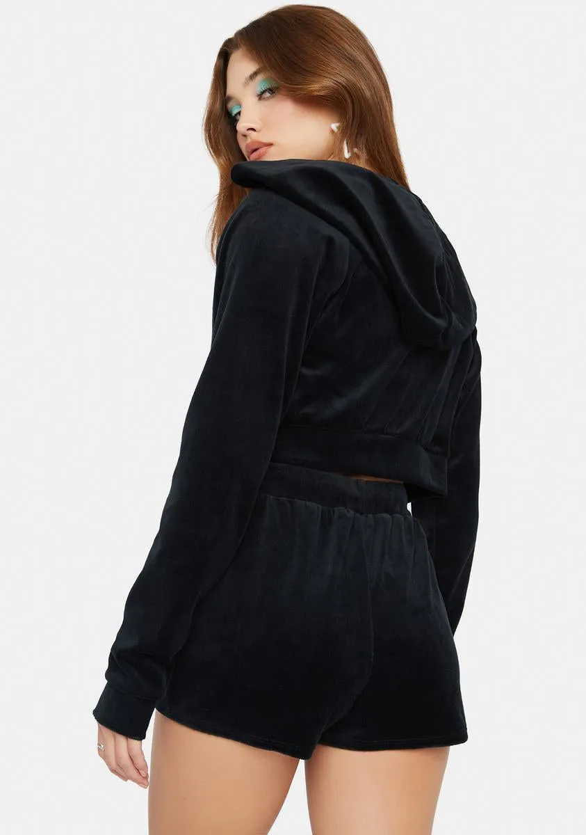 Midnight No Surprise Velour Shorts Set sold by Dolls Kill product image thumbnail 4