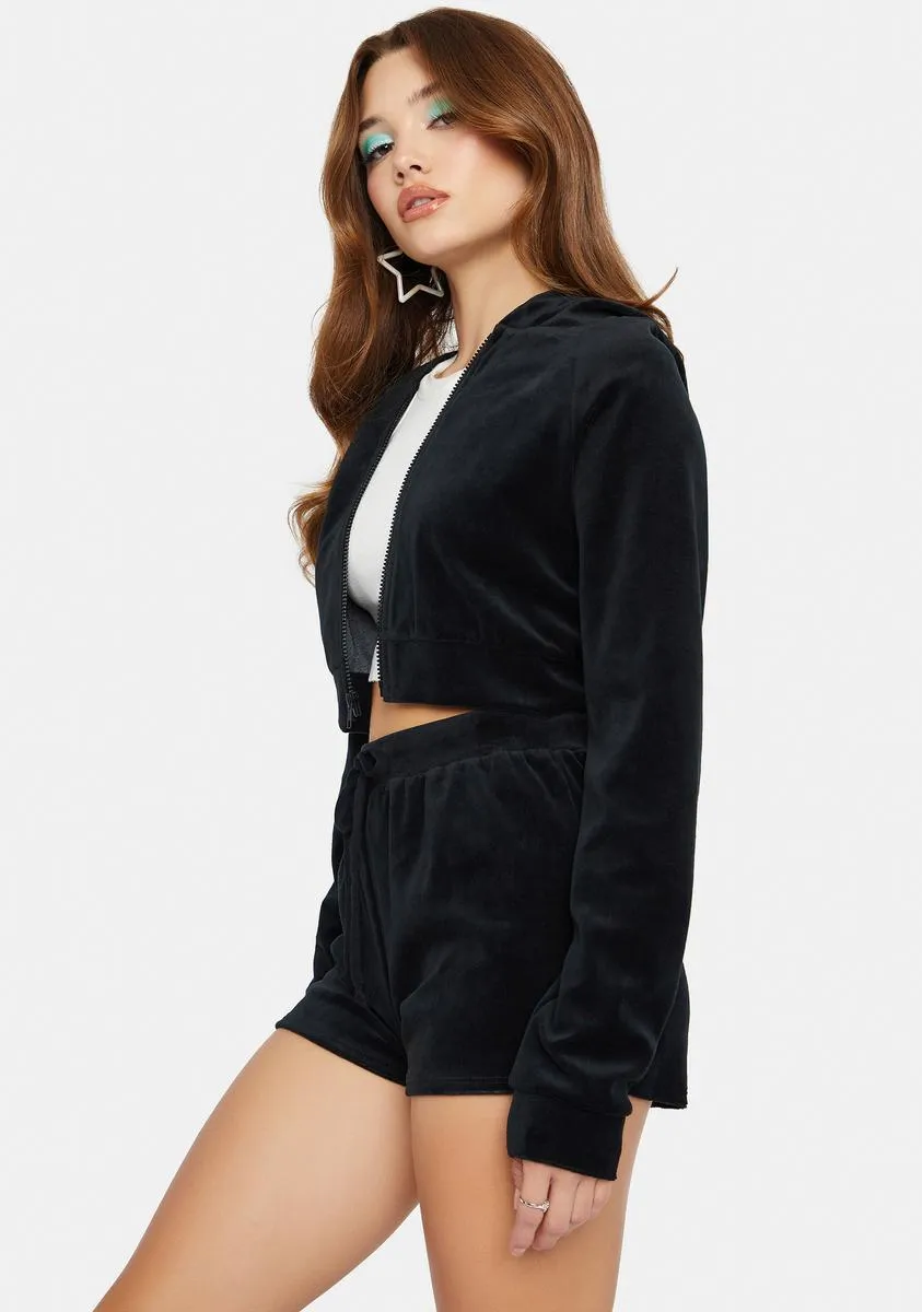 Midnight No Surprise Velour Shorts Set sold by Dolls Kill product image thumbnail 2