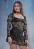 Midnight Meal Sheer Lace Crop Top sold by Dolls Kill