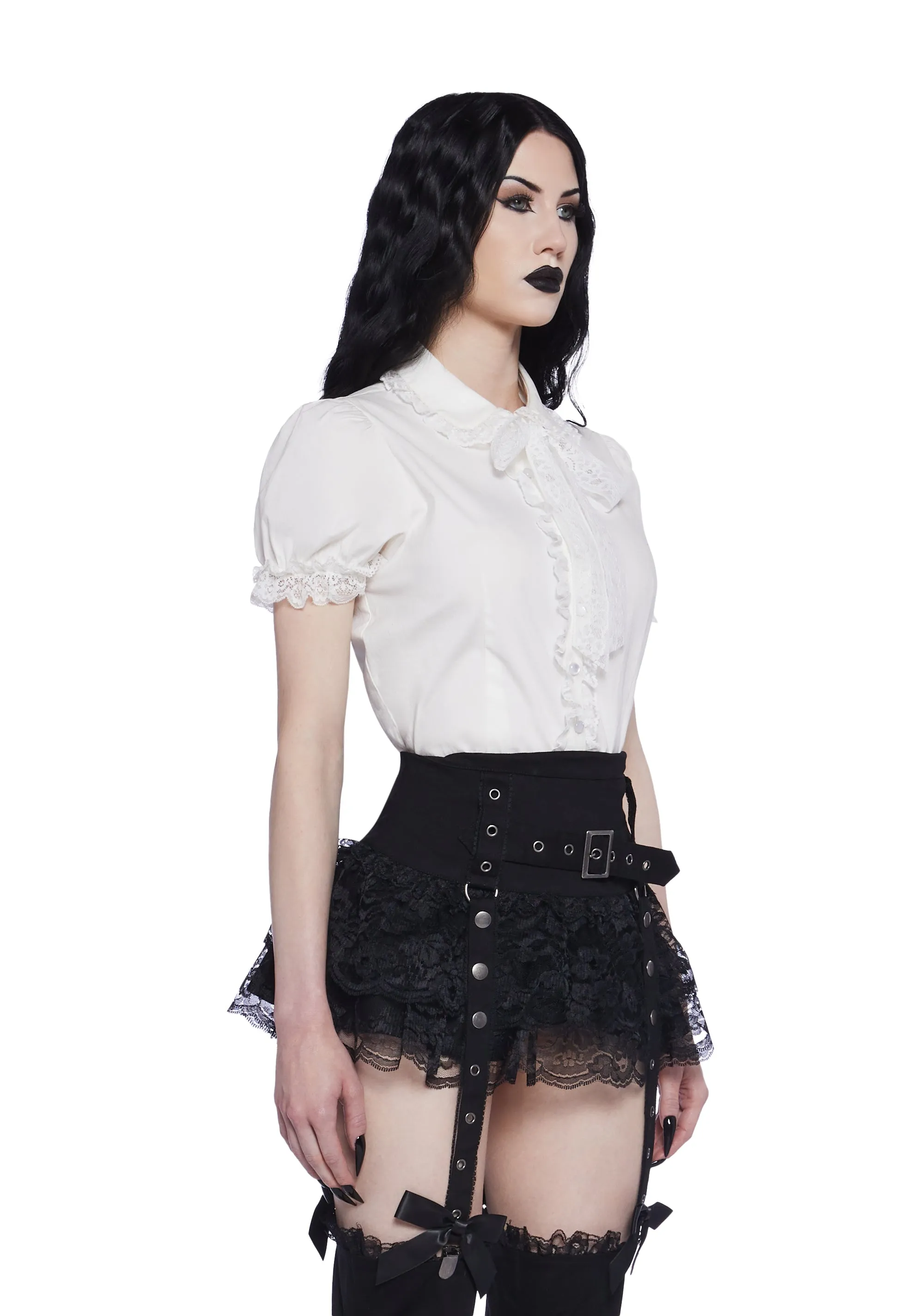 Coveted Darling Poplin Blouse - White sold by Dolls Kill product image thumbnail 3