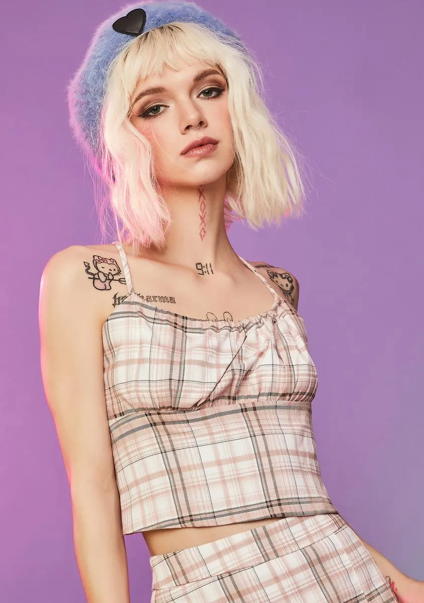 Freak Show Plaid Tie Back Crop Top sold by Dolls Kill