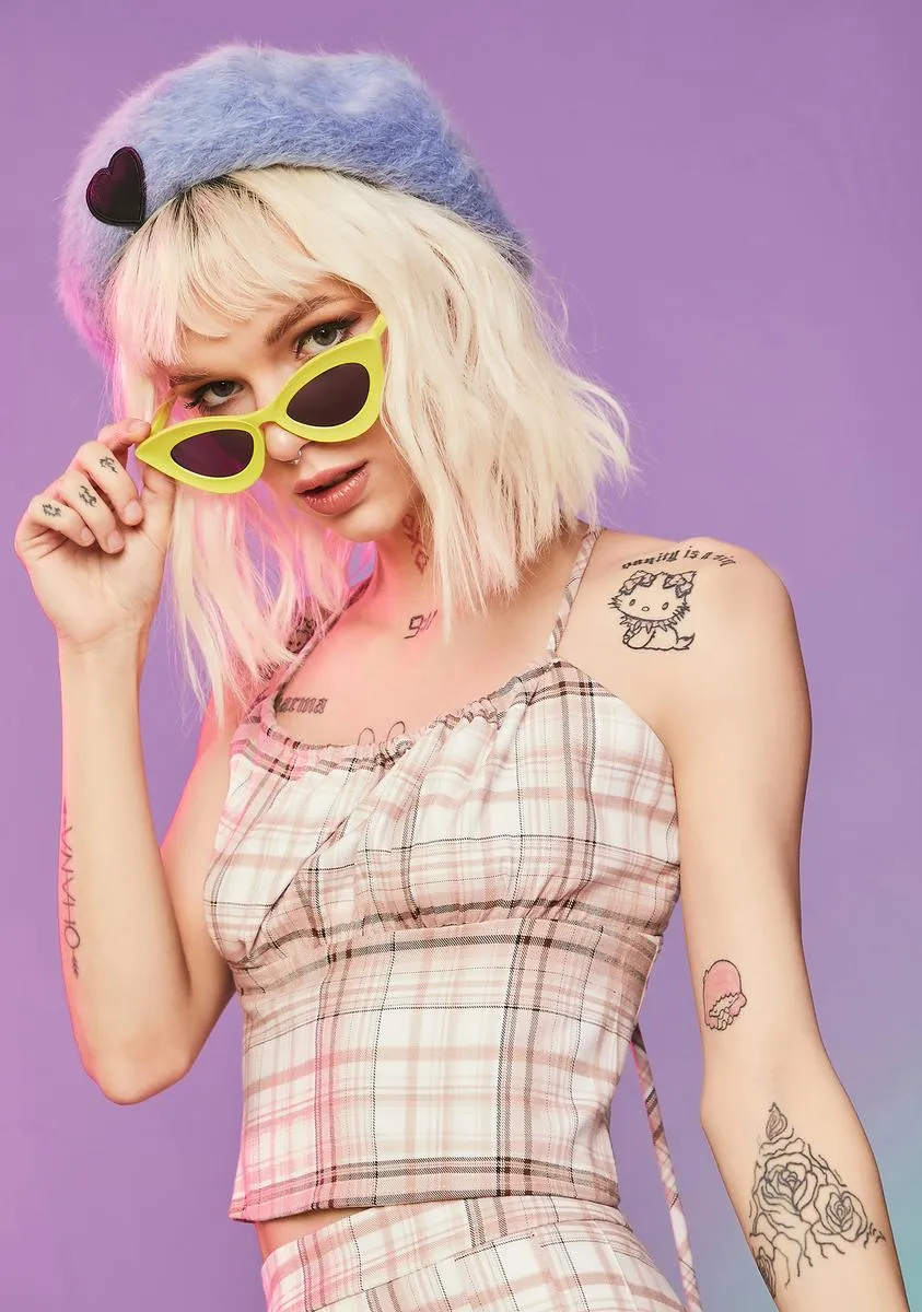 Freak Show Plaid Tie Back Crop Top sold by Dolls Kill product image thumbnail 2