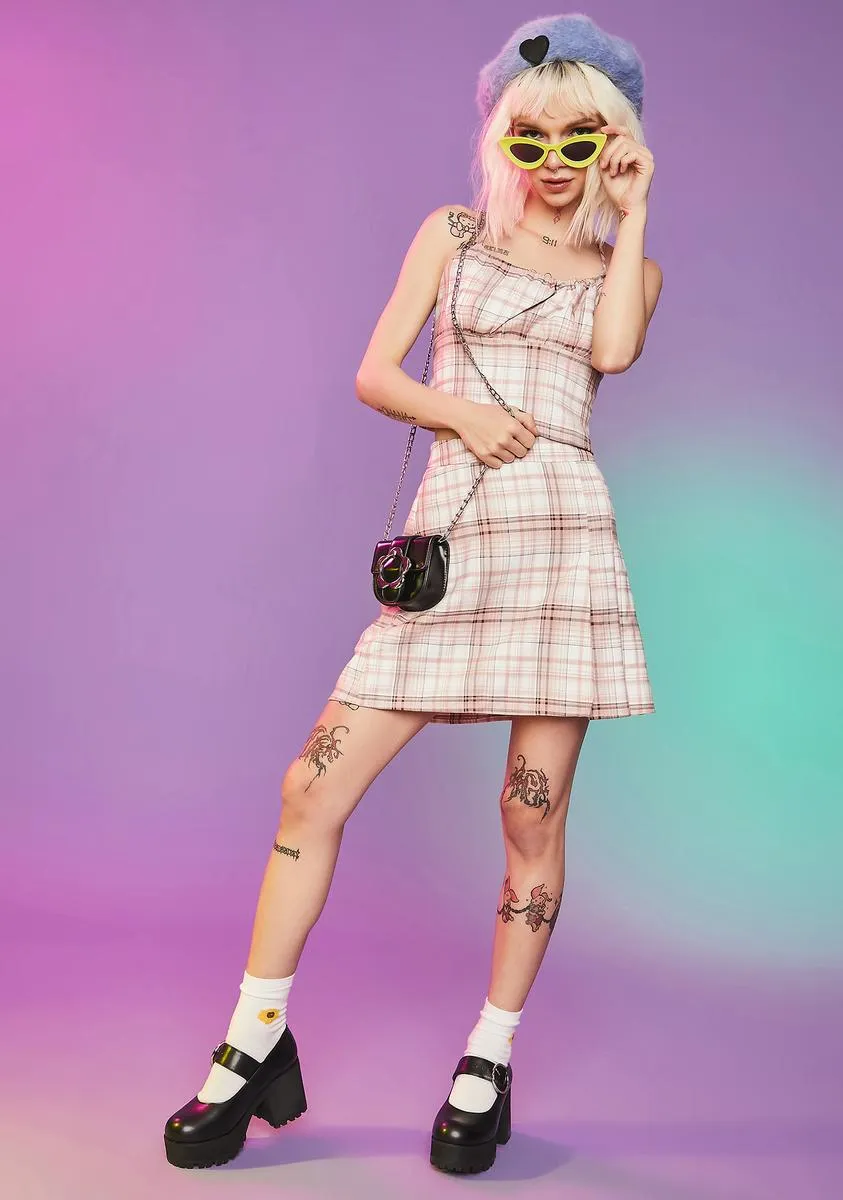 Freak Show Plaid Tie Back Crop Top sold by Dolls Kill product image thumbnail 3
