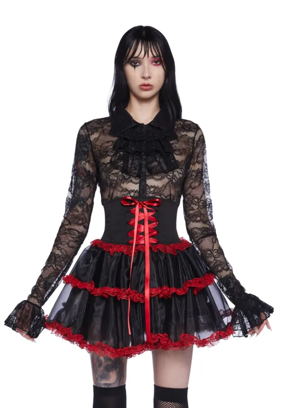 Dreaded Delight Lace Top sold by Dolls Kill